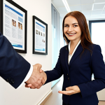 **Prompt:**  *A confident, certified real estate agent in a modern Moscow office, shaking hands with a smiling client. Focus on professionalism and trust.  Certificate on the wall in the background.*