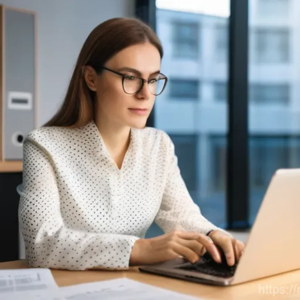 공인중개사와 부동산 관련 최신 사례 연구 - **Prompt:** A focused, middle-aged Russian woman, dressed in a smart casual blouse and trousers, sit...