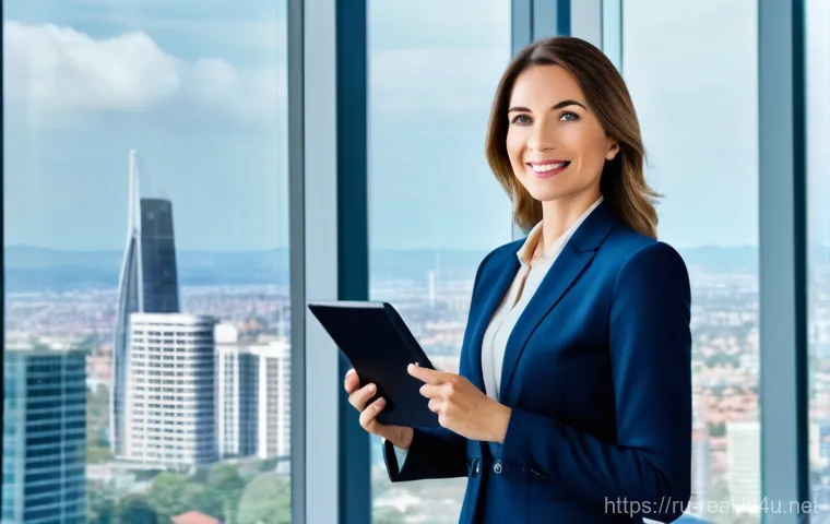 공인중개사 시험 준비를 위한 최신 동영상 활용 - **Prompt 1: Flexible Online Learning for Professionals**
    "A young, focused female professional i...