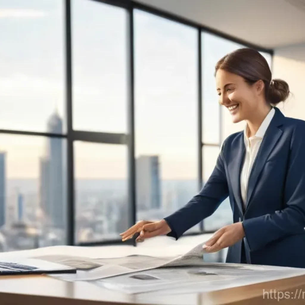 공인중개사와 부동산 관련 최신 기술 활용 사례 - **Prompt 1: Digital Real Estate Transformation**
    "A clean, brightly lit, modern office scene. A ...