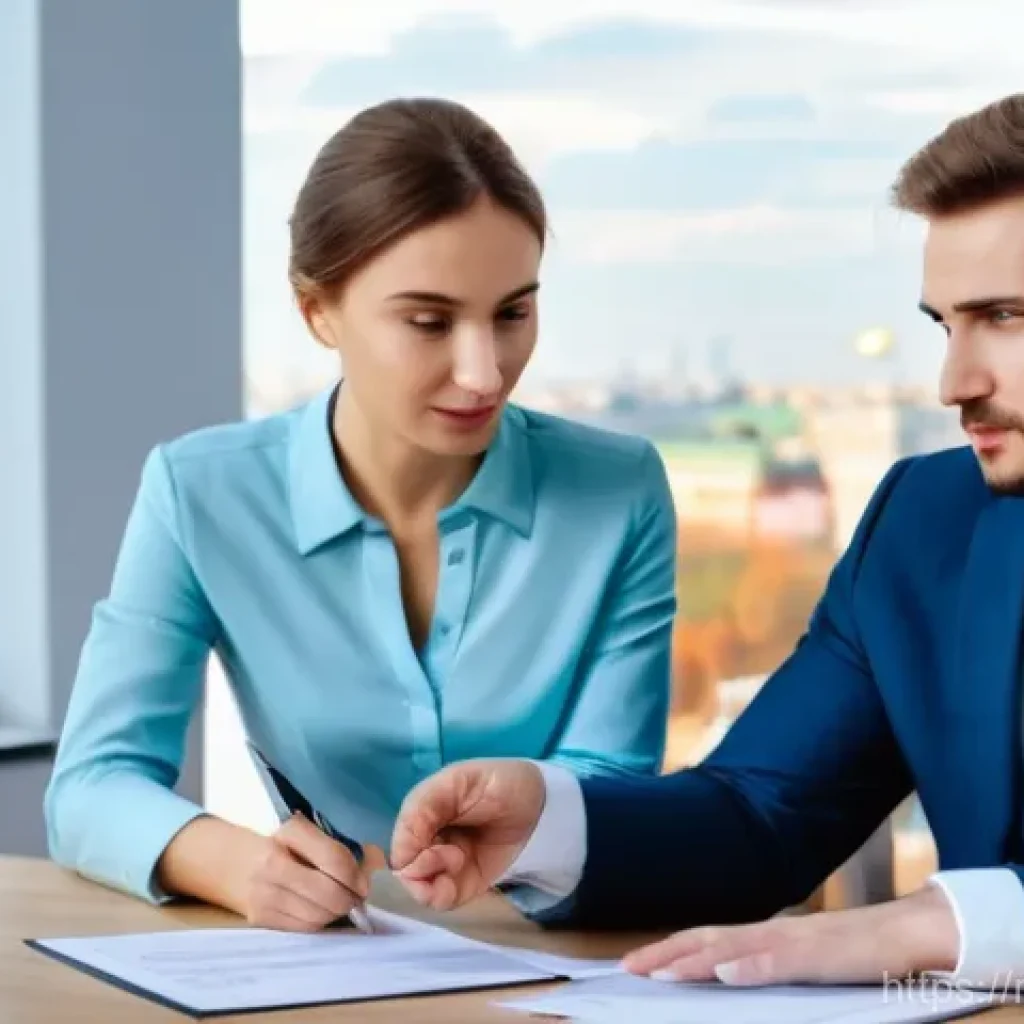 공인중개사 시험 대비 요점 정리 노트 - **Image Prompt 1: "Expert Mortgage Consultation"**
A professional, well-dressed female Russian r...