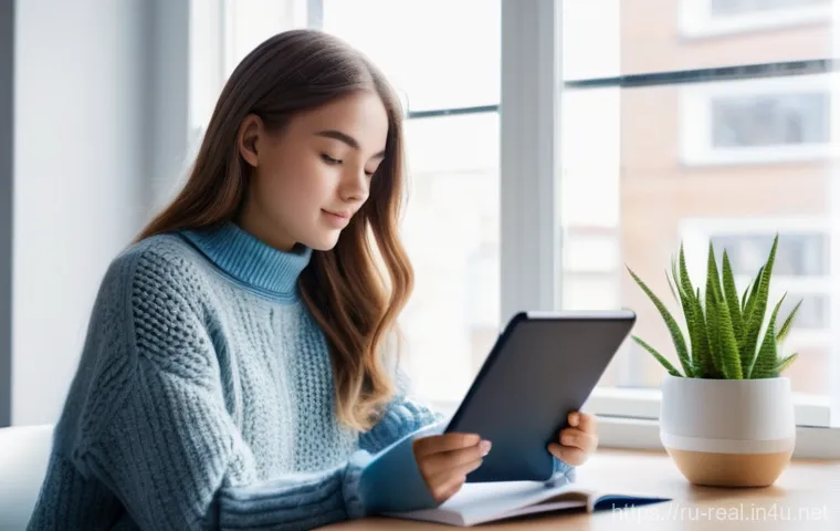 공인중개사 시험 준비 단계별 전략 - A bright, clean image of a young female student, approximately 19-20 years old, sitting comfortably ...