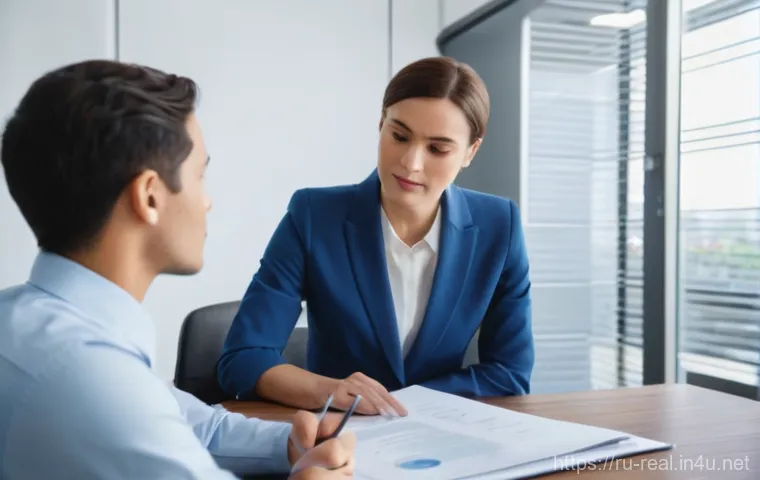 공인중개사 시험 준비 단계별 전략 - A vibrant scene depicting a diverse group of three young professionals (two women, one man, all in t...