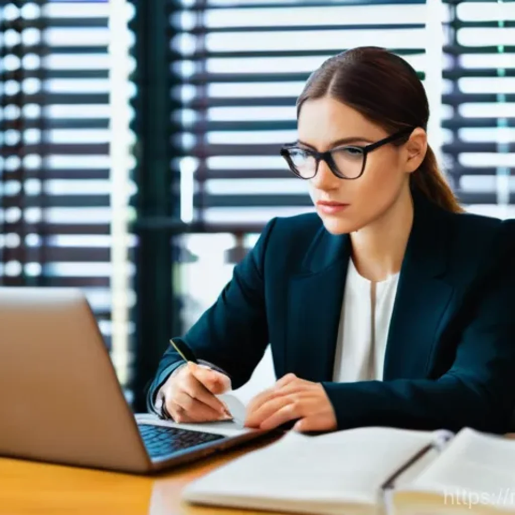 공인중개사 시험 대비 법률 조항 학습법 - **Prompt:** A focused professional, late 30s to early 40s, male or female, dressed in smart business...