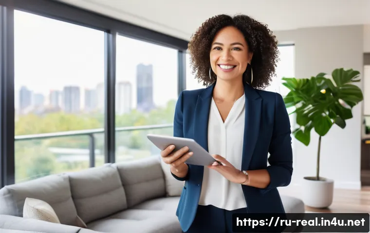 공인중개사 시험 준비 성공 후기 - **Prompt:** A confident, well-dressed female real estate agent, in her early 30s, with a warm smile,...