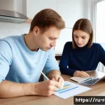 공인중개사 부동산 컨설팅 사례 공유 - **Prompt 1: Mortgage Planning in a Modern Russian Apartment**
A young Russian couple, a man and ...