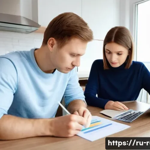 Home 26 공인중개사 부동산 컨설팅 사례 공유 - **Prompt 1: Mortgage Planning in a Modern Russian Apartment**
A young Russian couple, a man and ...