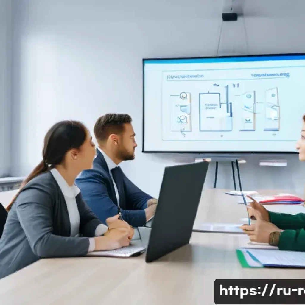 공인중개사 시험 관련 정부 지원 정보 - A modern classroom scene in Russia showing adult students attending a real estate licensing course, ...
