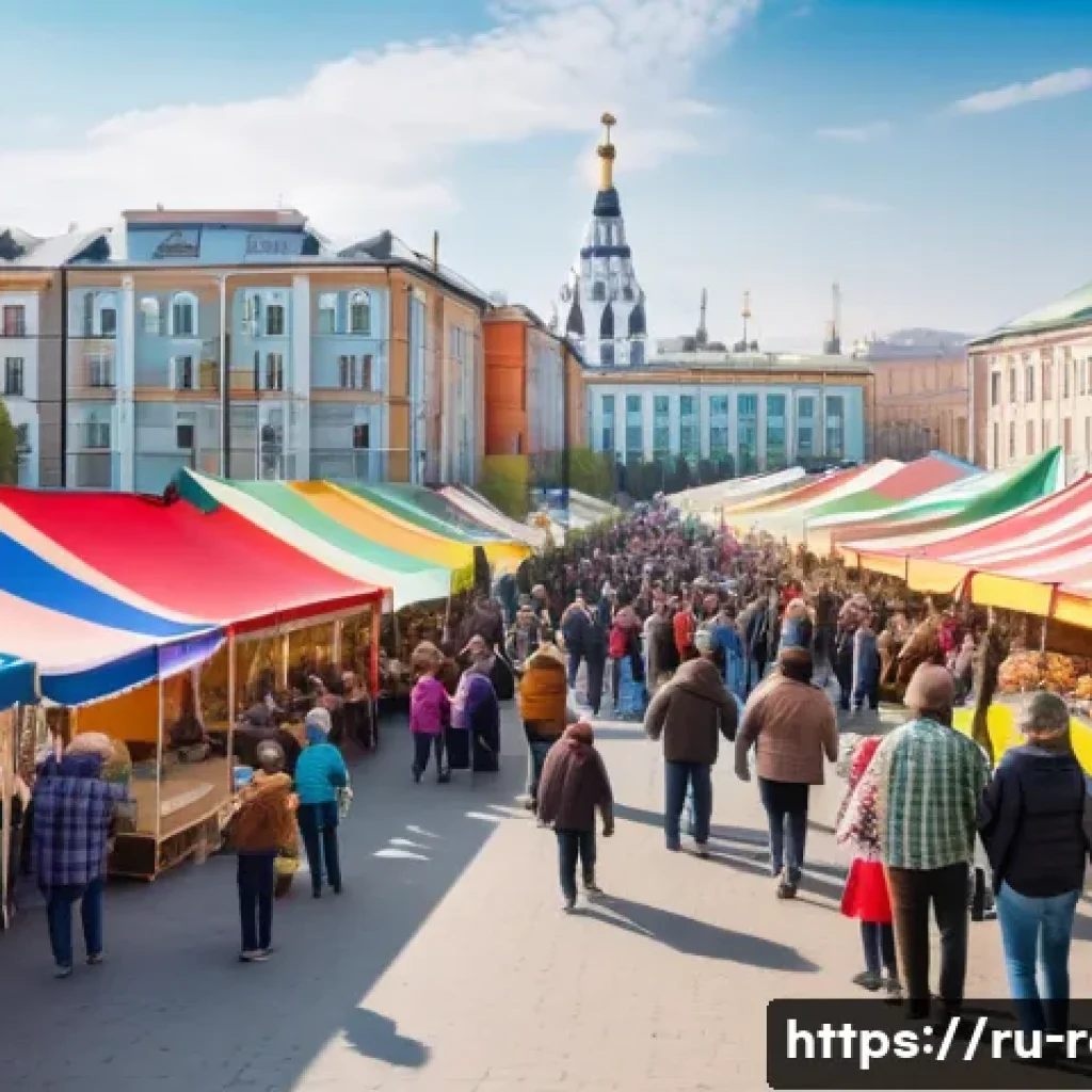 공인중개사로서 지역 커뮤니티 참여 방법 - A vibrant local community festival scene in a Russian neighborhood, featuring diverse residents enga...