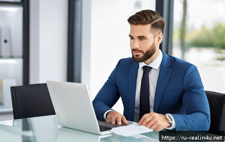 공인중개사 자격증의 실질적 가치 평가 - A professional real estate agent in a modern office setting, dressed in formal business attire with ...