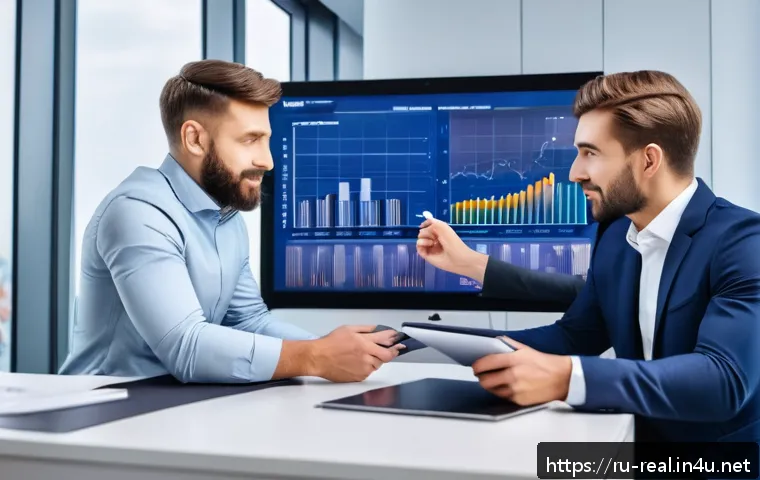 공인중개사 시험 준비에 필요한 금융 지식 - A detailed professional real estate agent office scene in Moscow, Russia, showing a middle-aged male...
