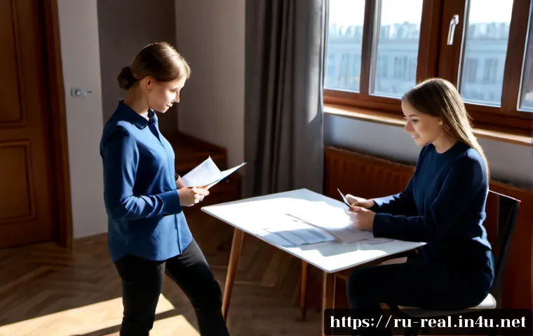 Home 17 공인중개사 자격증 취득 후 업무 사례 - Photorealistic real estate agent in a modern Moscow apartment, professionally dressed adult woman re...